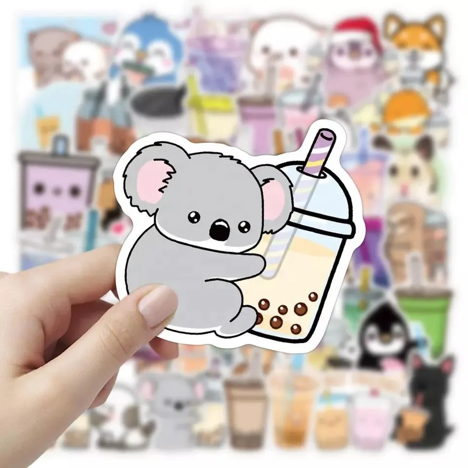 50 шт. в стиле «Bubble Tea милые Боба «граффити» из водонепроницаемого материала ПВХ случайных стикеров для девочек Дети тетрадь телефон камера ноутбука