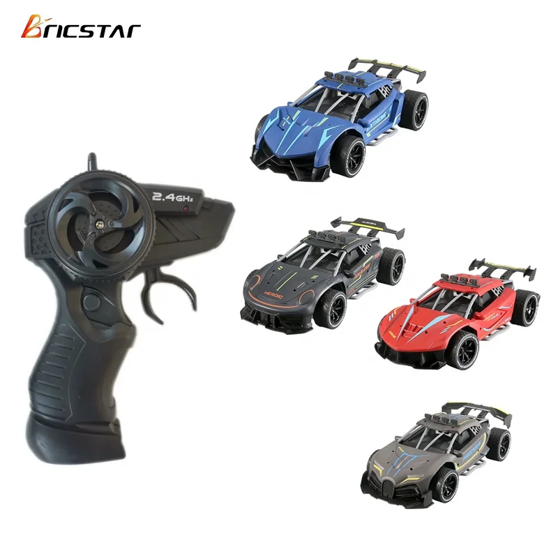Bricstar 2020 new arrival 2.4G remote control Off-road racing car toy with tail spray light,truck body