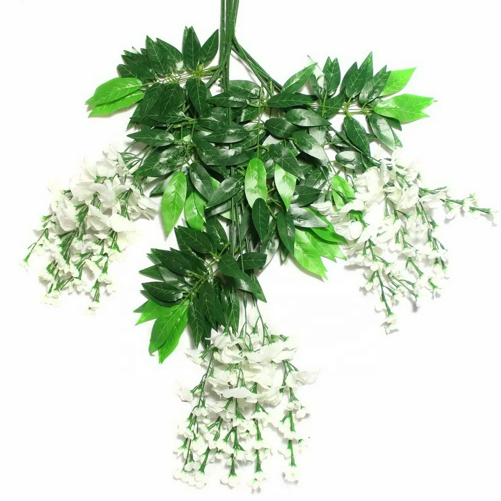 70cm Artificial Wisteria Vine Rattan  Hanging Silk Flowers String for Home Party  Yard and Wedding Decoration