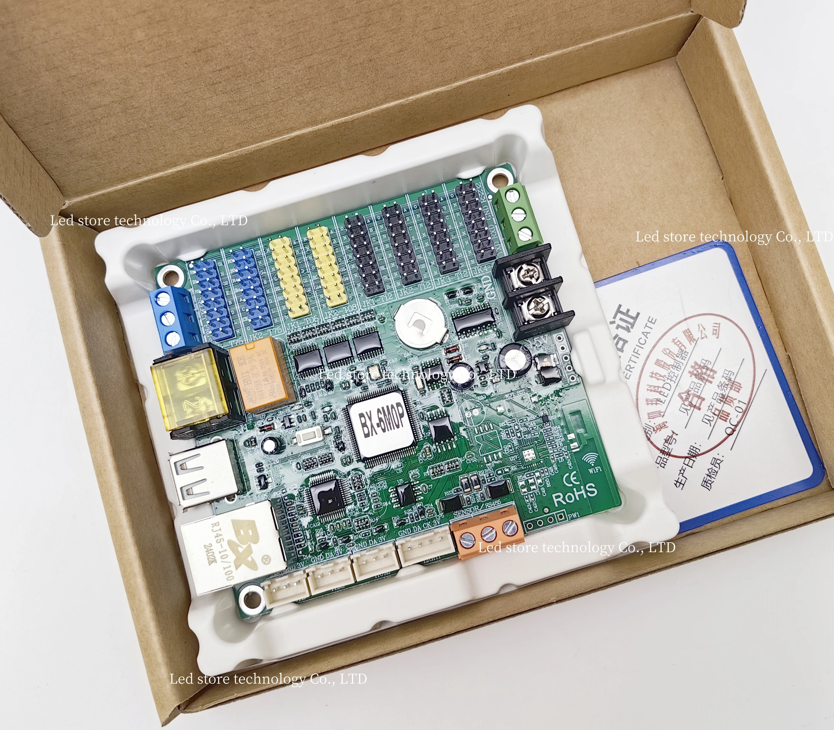 LED display network cluster controller single and dual color mode networking port +U disk control card BX-6M0P