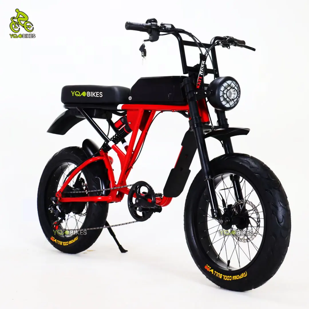 YQEBIKES Red Super Style Multi-Class Ride Electric Mountain Bike 73 RX 48v Two Seat 73 e Bike Bicicletta Elettrica