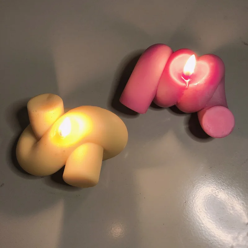 Rubik Cube Candle Silicone Mold Handmade DIY Knot Pyramid Triangle Shaped Candle Mold for Soy Wax Soap Candle Tool