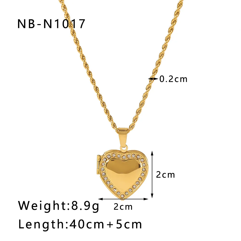 Custom logo engrave laser name Necklace Magic Book Heart Envelope Pendant 18K Gold Stainless Steel book Necklace For Women