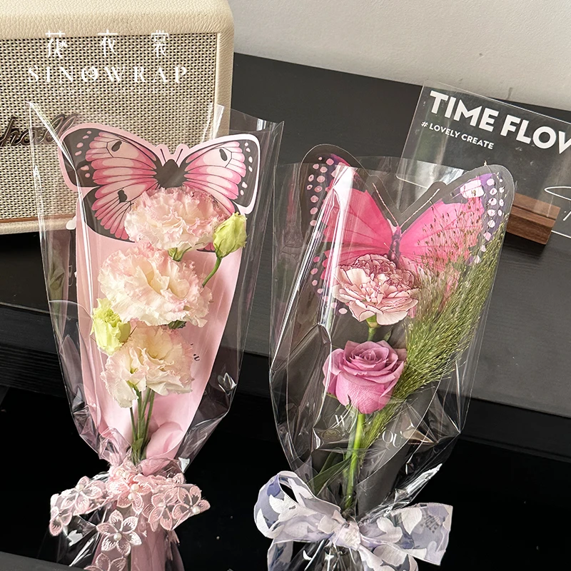 2024 new arrival butterfly sleeve  flower packing material