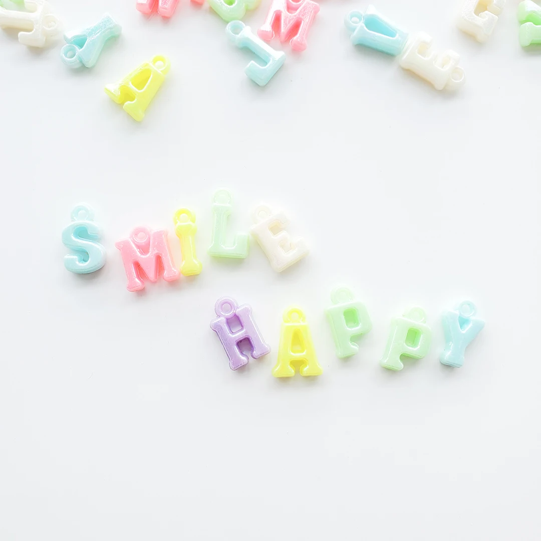 Chen Ming Jewelry 500 g Acrylic Alphabet Letter Charms A-Z Beads ABC Beads for Jewelry Making Bracelets Necklaces Key Chains