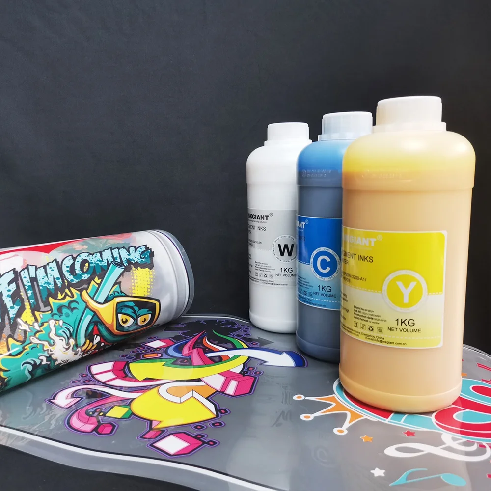 INKGIANT ECO-friendly DTF transfer film ink with C/M/Y/K/W for PET film printer