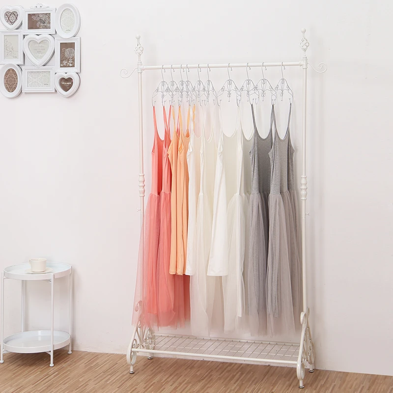 Newest Modern Style Metal Aluminum Height Adjustable Coat Clothes Rail Hanger Stand Drying Rack Hanging