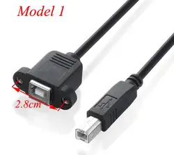 Factory produce panel mount usb b male to usb b female printer extension cable with screw lock