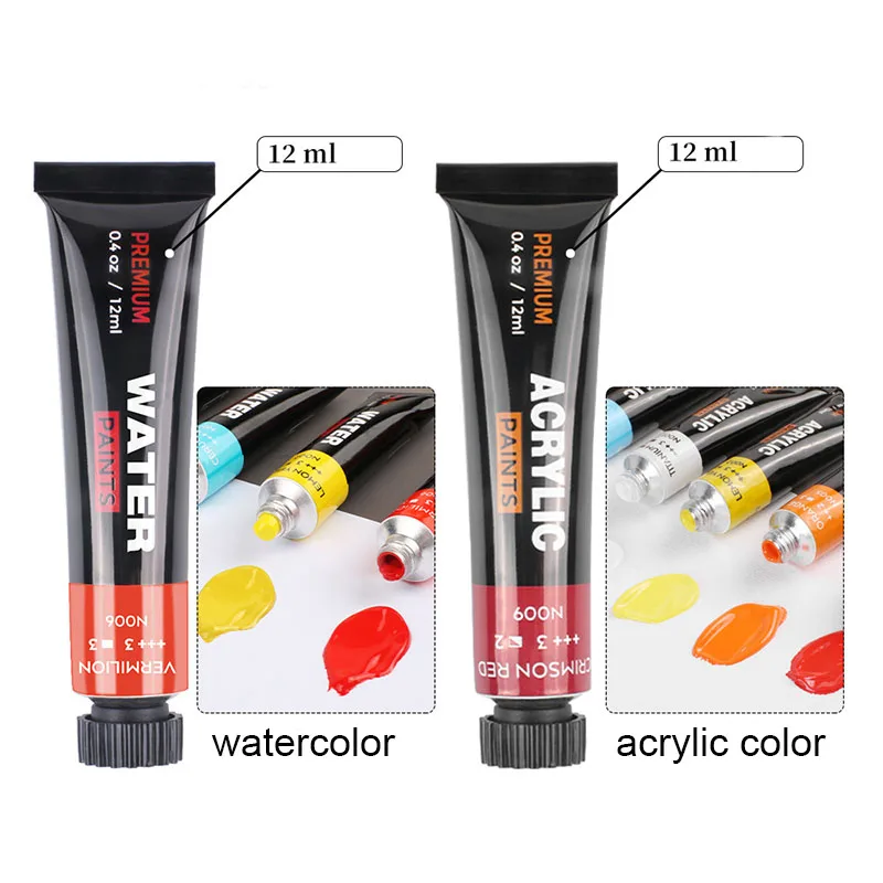 Meihui Watercolor Paint 12 Colors 12ml Tube Premium Quality Artist Student Watercolor Paint Set for Painting