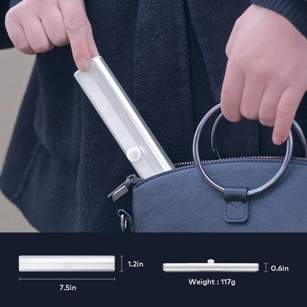 Mini slim LED night light battery operated pir motion sensor led lights for cabinets stair