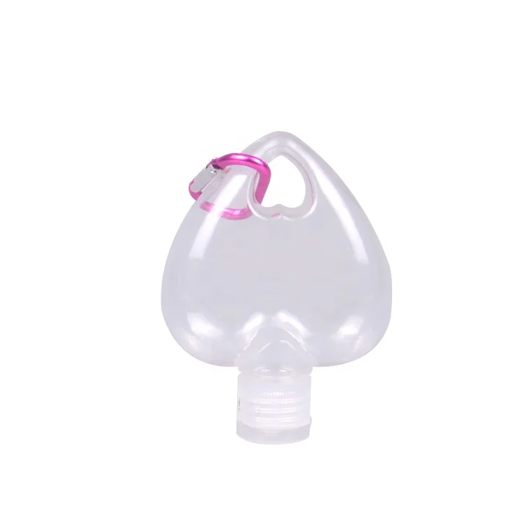 50 мл брелок-пульверизатор в форме сердца для домашних животных, подвесная бутылка-пульверизатор, пустая бутылка для дезинфицирующего средства для рук