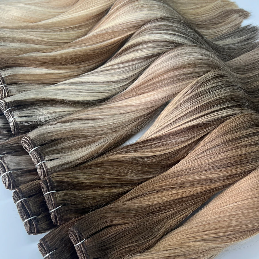 Balayage Remy Machine Weft,Cuticle Align Virgin Bundle Hair Vendors,Double Drawn Sew In Human Hair Wefts