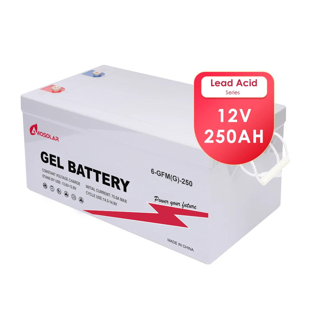 Amosolar 12V 100Ah 150Ah 200Ah 250Ah Deep Cycle Gel Battery 12V 250Ah Lead Acid Battery For Photovoltaic Solar Power Generation