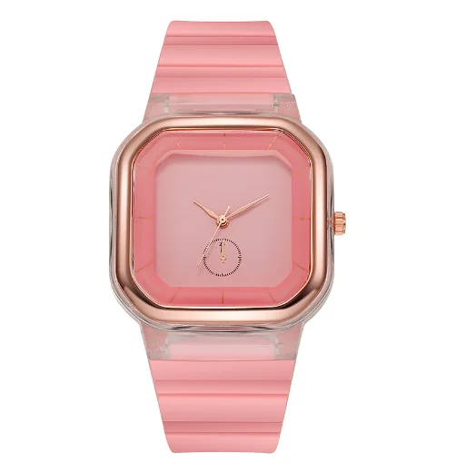 Fashionable and simple 2022 spring and summer new female watch student strap macaron color silicone watch