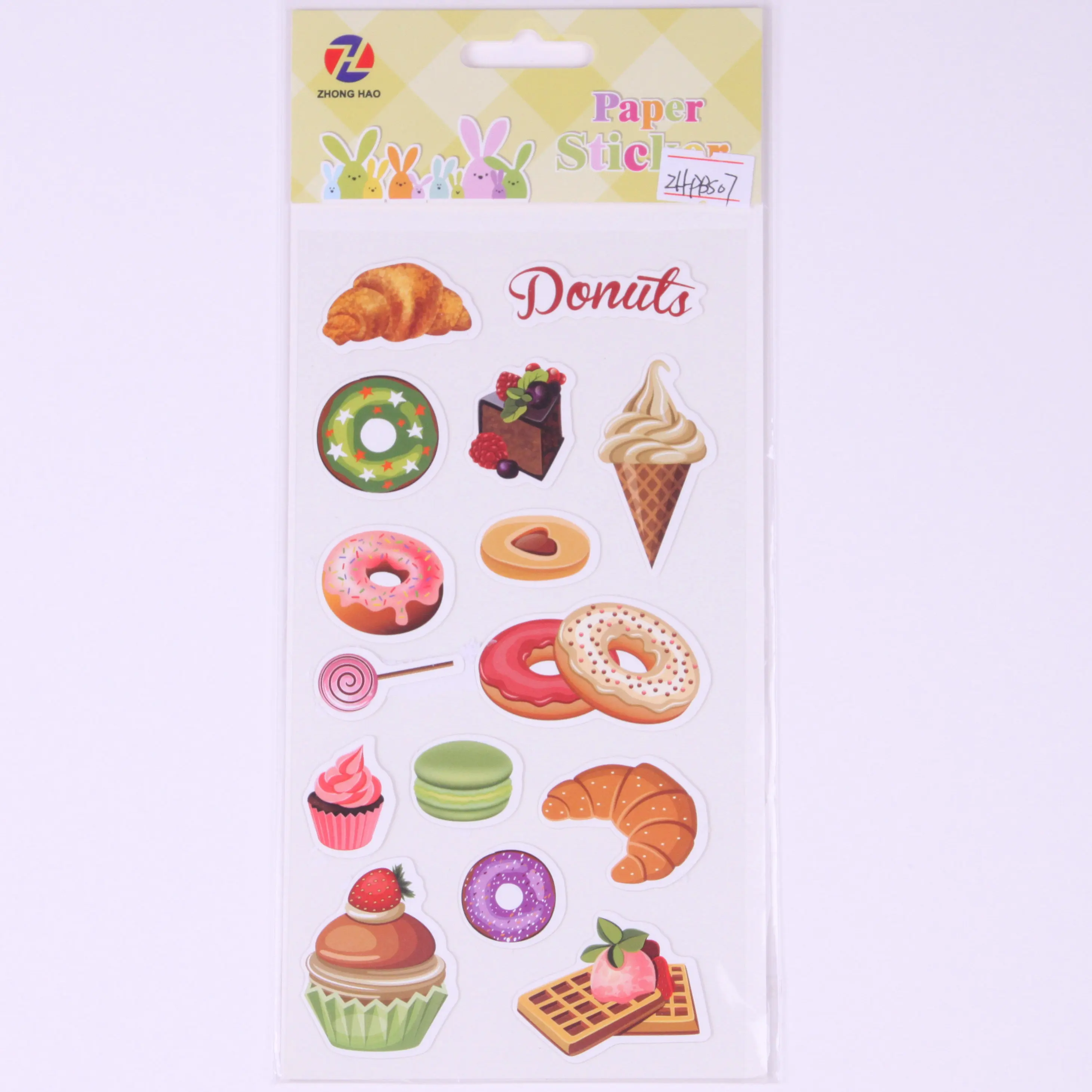 Cute DIY Cartoon  Adhesive Paper donut unicorn Stickers for Laptop Planners Scrapbook Cups Diary Notebooks Album