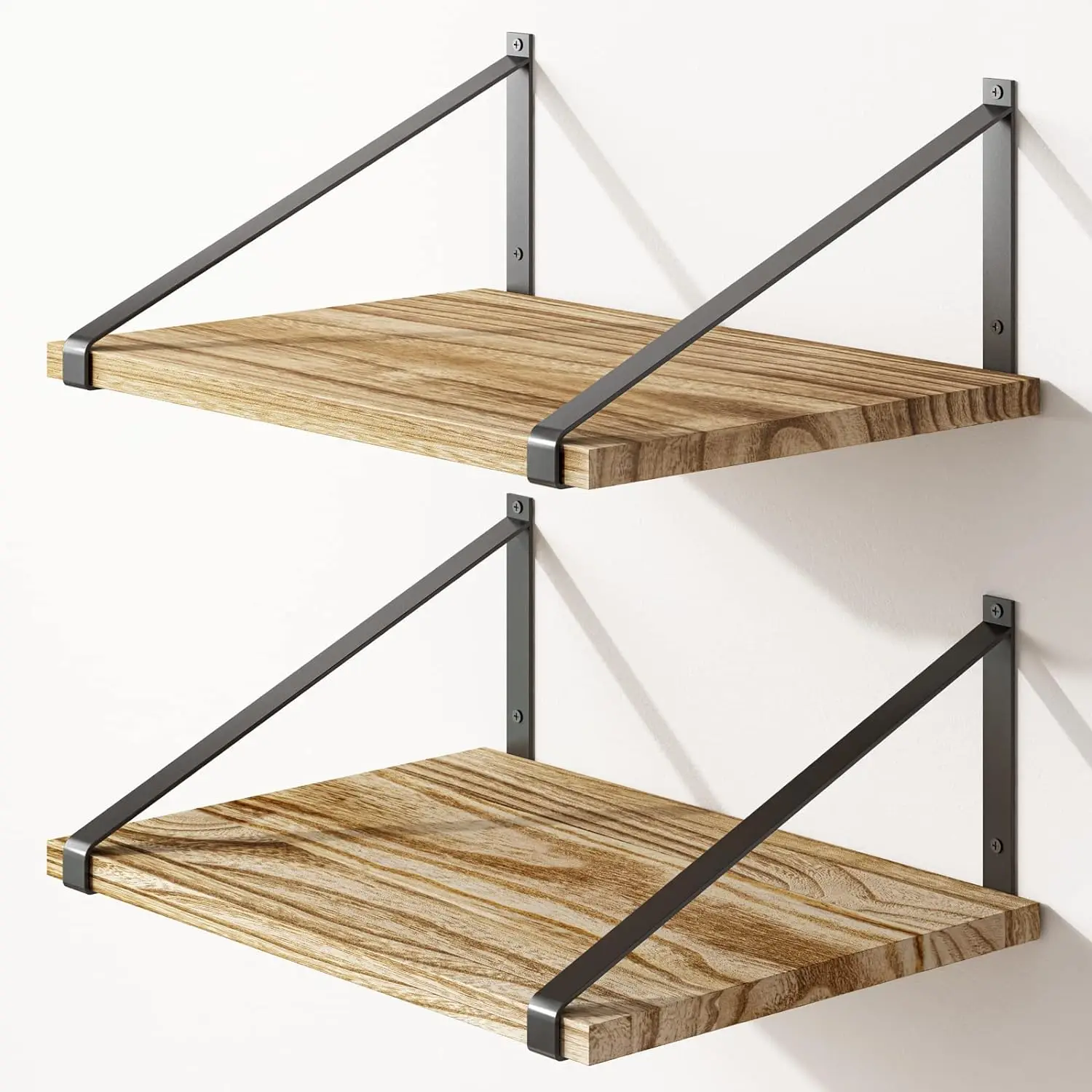 Floating Shelves Wall Mount Rustic Wood Wall Shelves with Large Storage for Kitchen Living Room Bathroom Bedroom