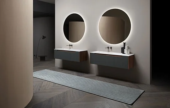 Seawin Metal Matt Black Rectangle Framed Mirror Square Round Corner Modern Wall Mirror For Bathroom Cabinet