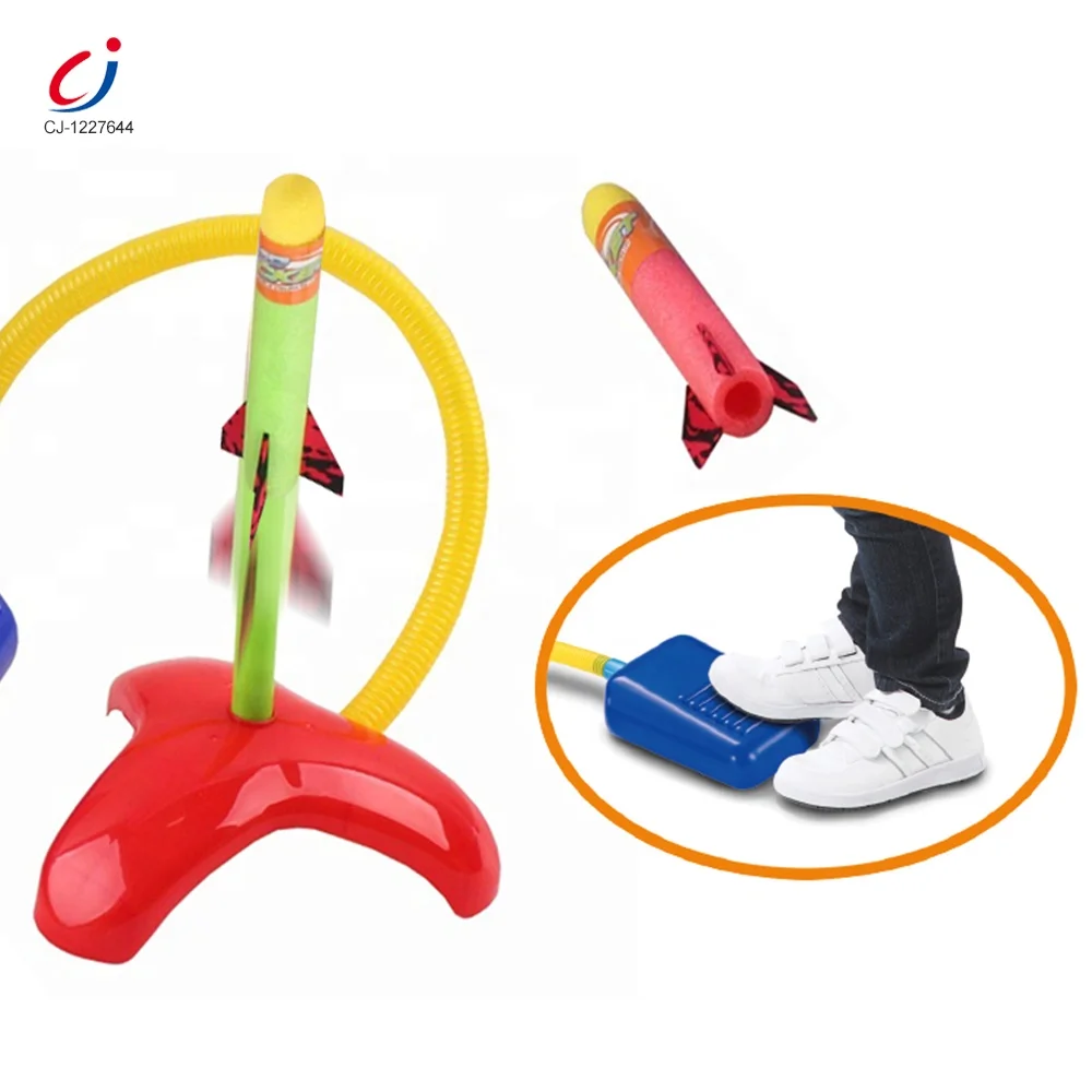 Soft foam Air pump rocket launcher toy flying stomp foam rocket toy