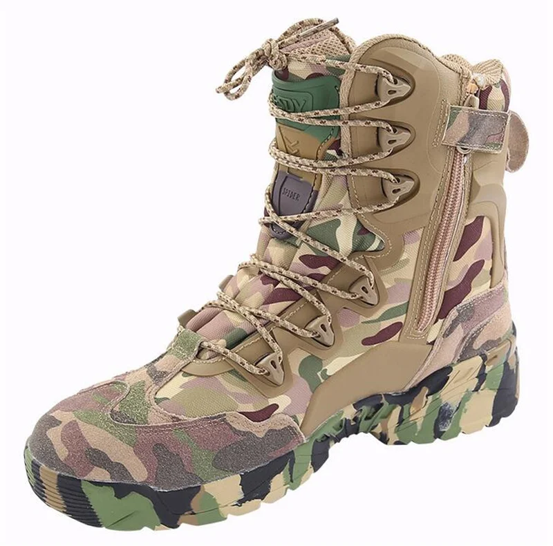 Outdoor Camo tactical assault Military Army High Boots