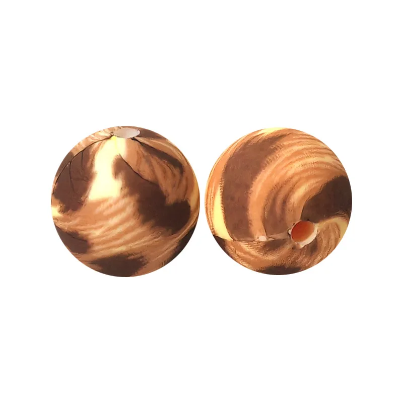 In Stock Custom Beads Manufacturer For Pen Making Silicone 15mm Round Printed Beads