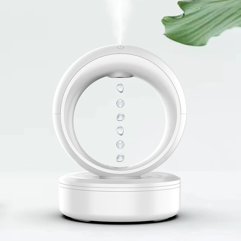 OEM CE ROHS Bedroom Desktop Electric 680ml Cool Mist Ultrasonic Backflow Water Drops Anti Gravity Humidifier