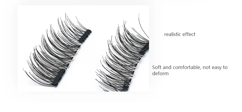 Double magnet false eyelashes glue-free pure handmade 3d magnetic artificial mink eyelashes