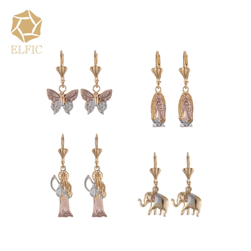 
Elfic High Quality Gold Plated Jewelry Various Types Fashion Hoop Earrings 