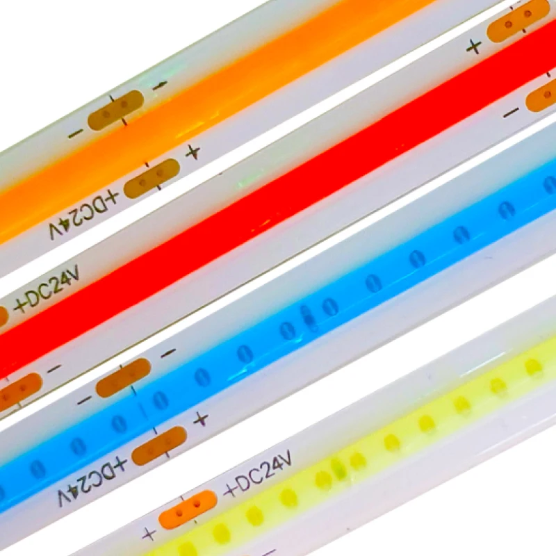 Светодиодная лента COB 5 В, 12 В, 24 В, CRI 90 RA, гибкая лента COB синего, красного, зеленого, теплого, холодного белого цвета, мягкая светодиодная световая полоса для украшения