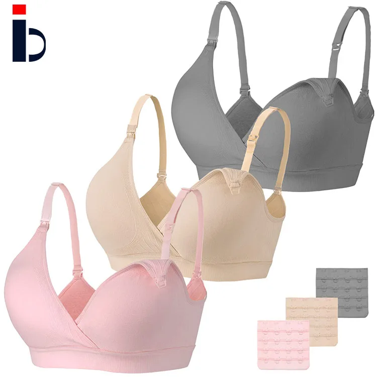 High Quality Custom Breastfeeding Maternity Nursing Recycled Sports Bra Plus Size Nursing Backless Crop Sports Bra For Women