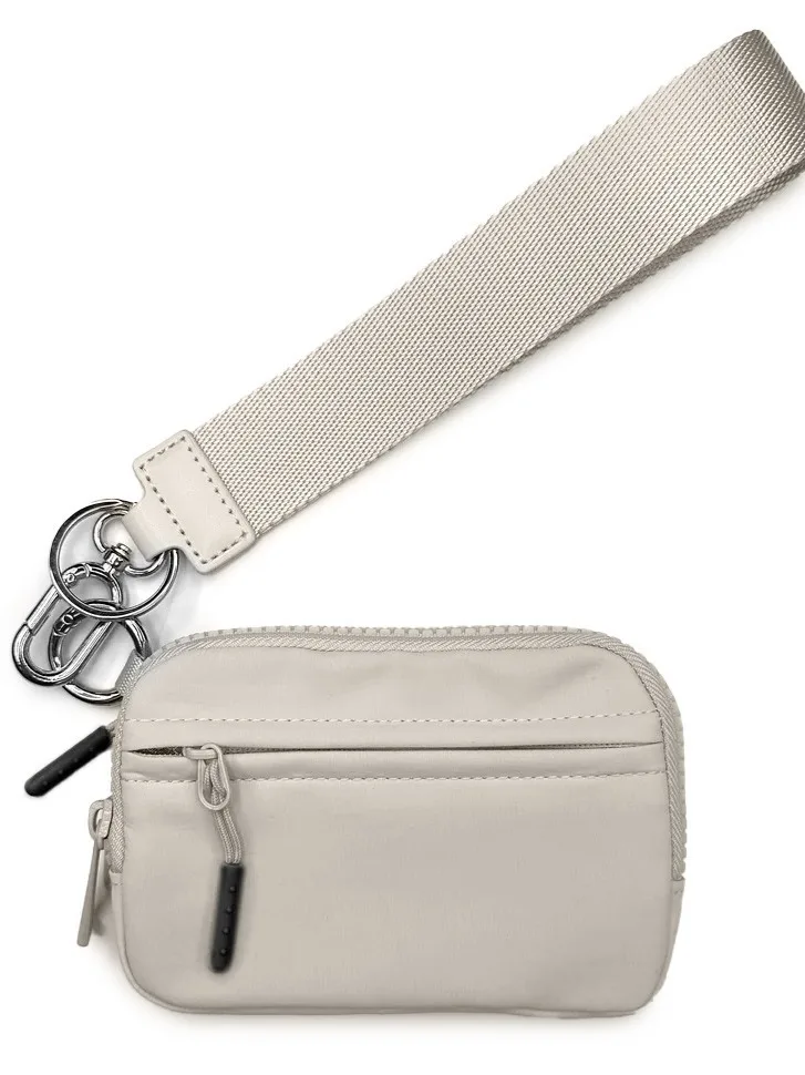 2024 Portable Nylon Coin Purse Bag Mini Pouch Wristlet Key Chain Bracelet Card Holder Wallet With Strap strap