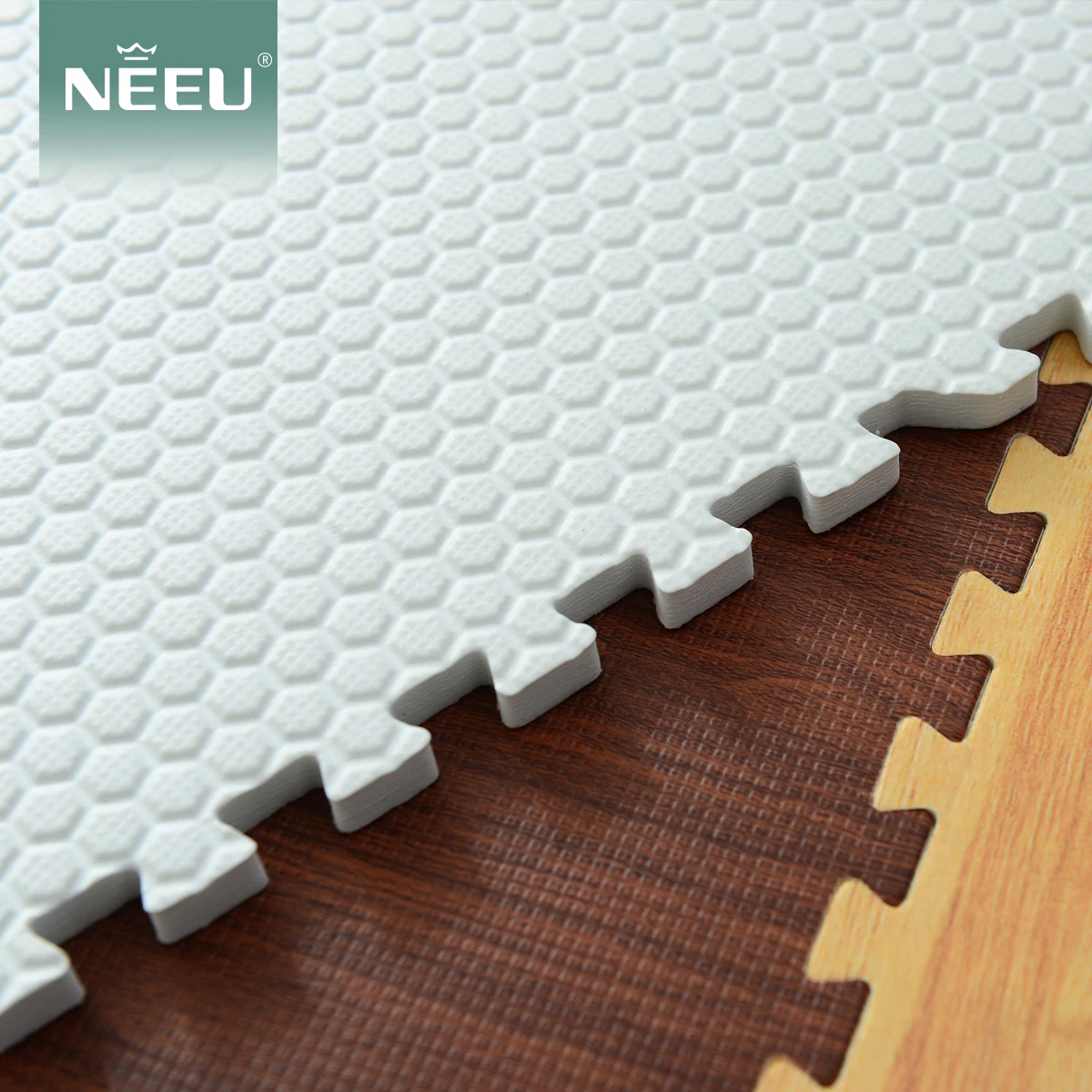 Wood Grain Floor Mat Playmat non toxic Interlocking EVA Foam print mat