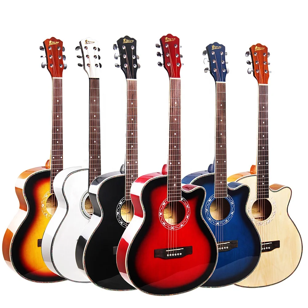 Factory OEM Guitar Acoustic Electric New Model 40 Inch Linden Basswood Material Cutaway High Gloss Surface