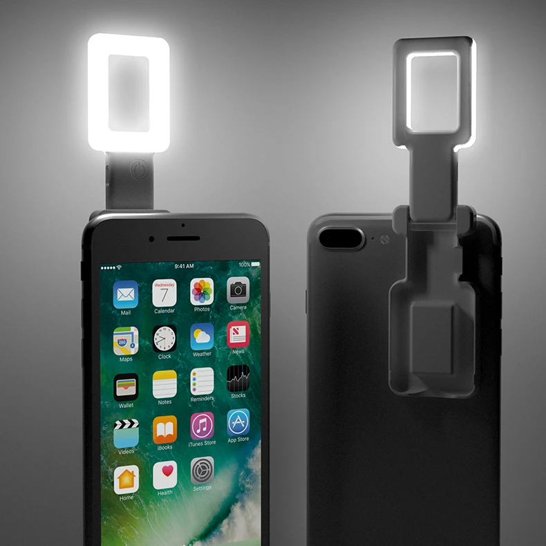 2021 Portable Rechargeable Usb Camera Clip Photography Video Mobile Phone Led Ring Selfie Light Cover For Phone Case