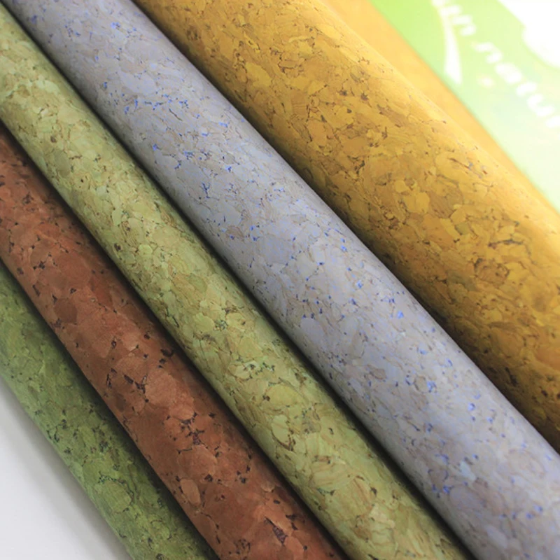 RTS Eco-Friendly Colored Real Cork Leather Natural Cork Fabric