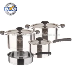 hot sale 4 pieces  stainless steel cookware set soup pot with lid for wholesale