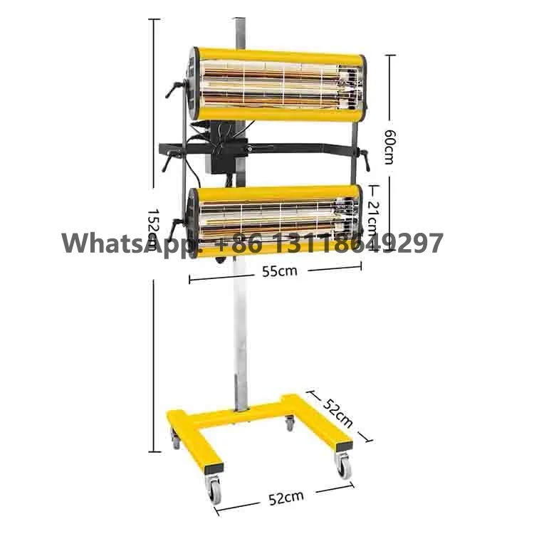 Digital Display Car Maintenance Infrared Dryer Heater for Paint Light Car Body Repair Panel Infraraed Lamp Garage Equipment