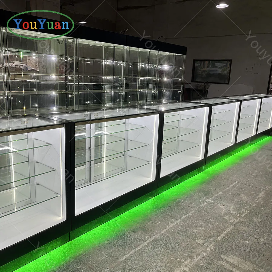 Розничная продажа витрина для витрины со светодиодным светом недорогая дымовых магазинов