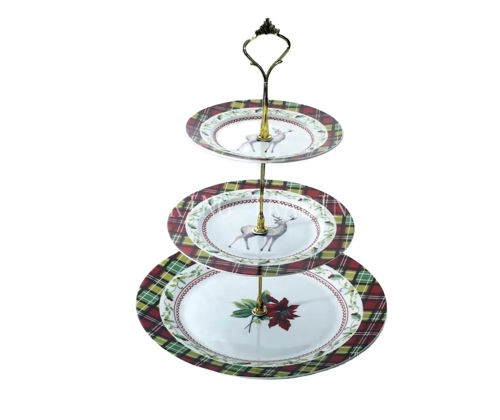 wholesale dinner plate porcelain cake set baker ware bone china 3 tier