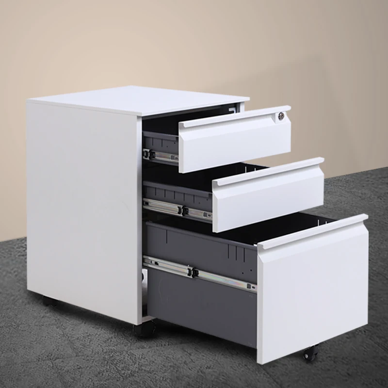 Manufacture Movable File Cabinet Metal Storage Vertical Standing Document Cupboard Multi-tier Pedestal Cabinet