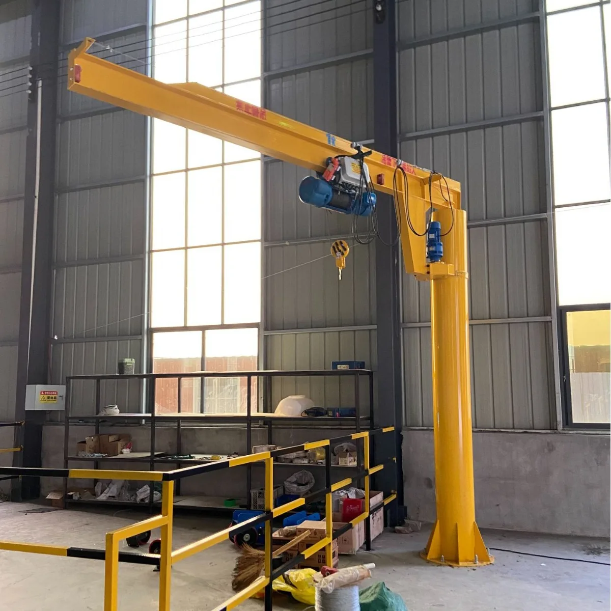 Factory Price 3 Ton 5 Ton Column Rotating Under Braced 360 Degree   Electric Cantilever Self Standing JIB Crane