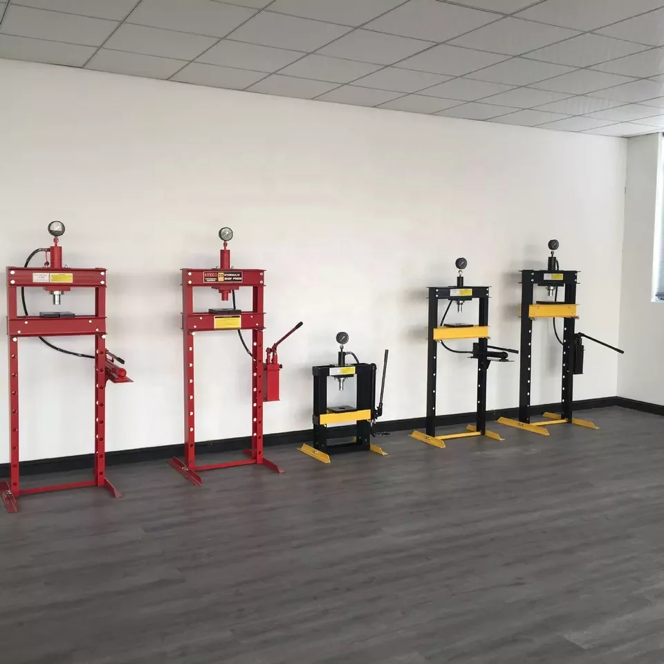 10 Ton Shop Press with Double Speed Pump Safety Guard Shop Press Tools For Garage Workshop