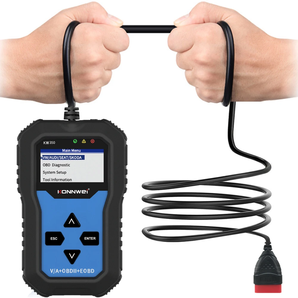 OBD ii Автомобильный сканер Konnwei KW350 OBD2 подушки безопасности SRS инструменты для сброса автомобильный диагностический инструмент автомобилей VAG