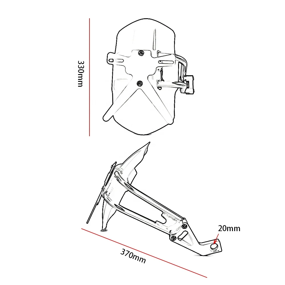 REALZION Retro Motorcycle Rear Fender Mudguard Wheel Splash Guard For BMW G310GS G310R 2017-2018