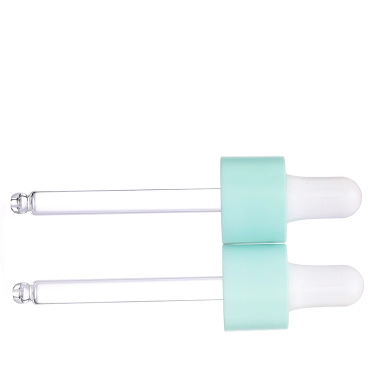 
Wholesale 20/410 Green Plastic Dropper With Glass Pipette For Cosmetic Packaging 