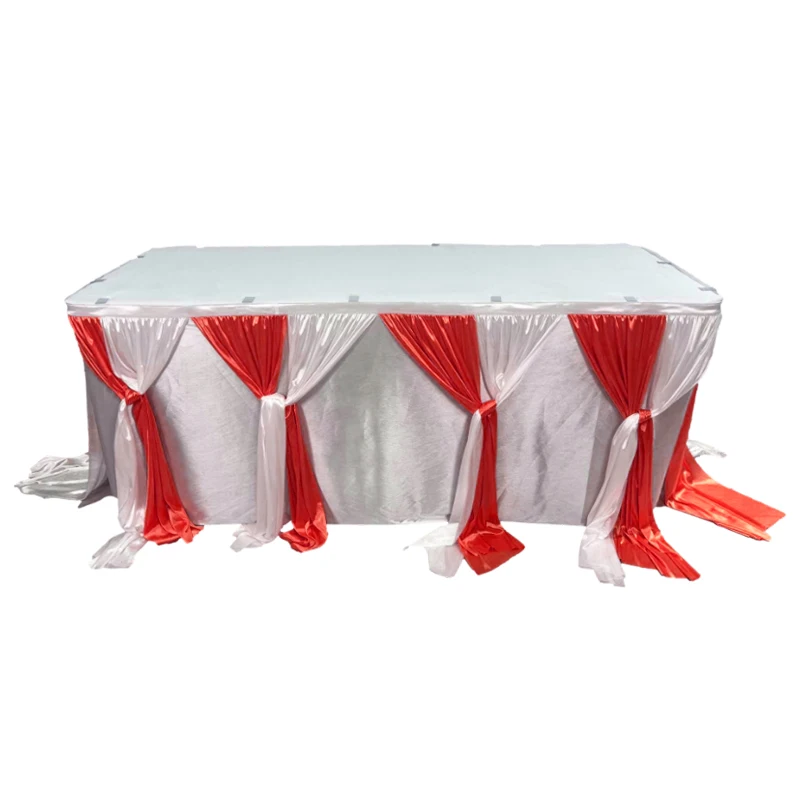 6ft Tulle Table Skirt in Intercalated Colors for Wedding Home & Birthday Decorations Hotel Table Skirting Tablecloth