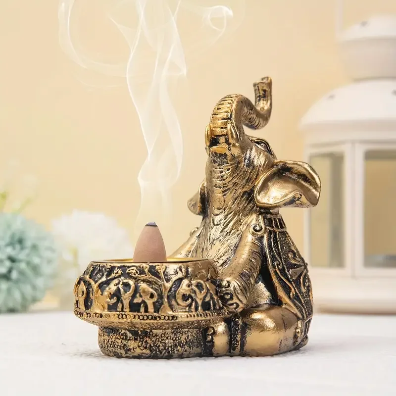 Handcrafted Elephant Incense Burner for Home Decor Elephant Candle Holder