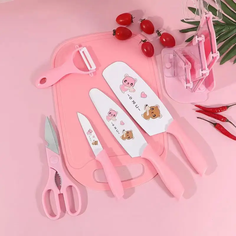 New Desgin Hot Sale Heavy Duty Meat Cleaver Knives Bear Pattern Kitchen Knife Set Great Gift For Friend