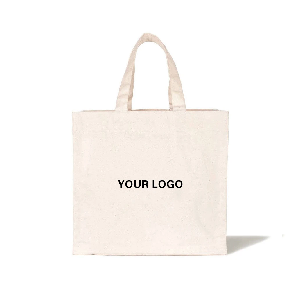 Wholesale High Quality  Natural Blank Custom Logo Printed Eco-friendly Cotton Canvas White Promotional Gifts Shopping Bags