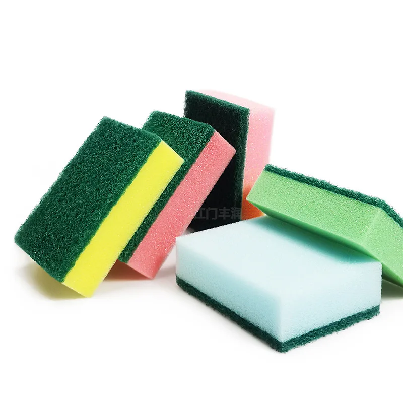 Wholesale Sponges for Dishes Cleaning Eco Non-Scratch for Dish Scrub Sponges green polyester Kitchen Cleaning Sponge