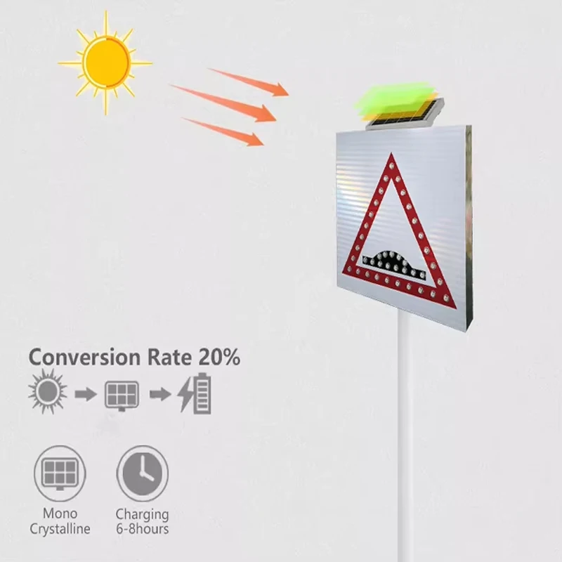 Factory Customization High Bright Traffic Safety Aluminum Reflective Solar LED Flashing Warning Crosswalk Road Stop Road Signs